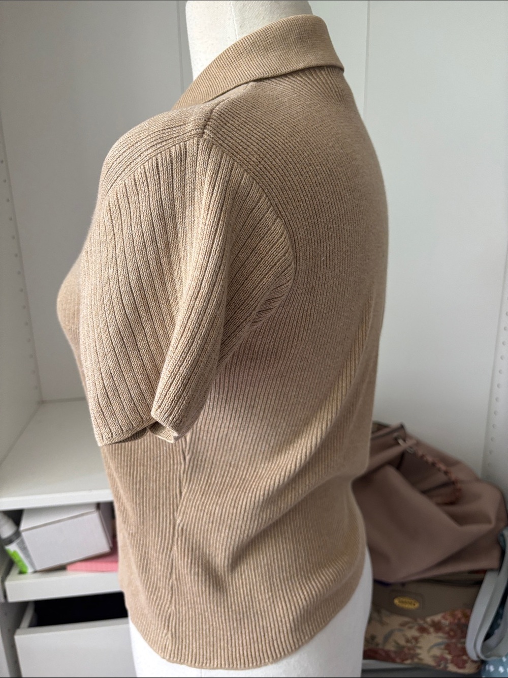 Emanuel Ungaro Short-Sleeve Button Down Polo in Camel - Picture 2 of 7